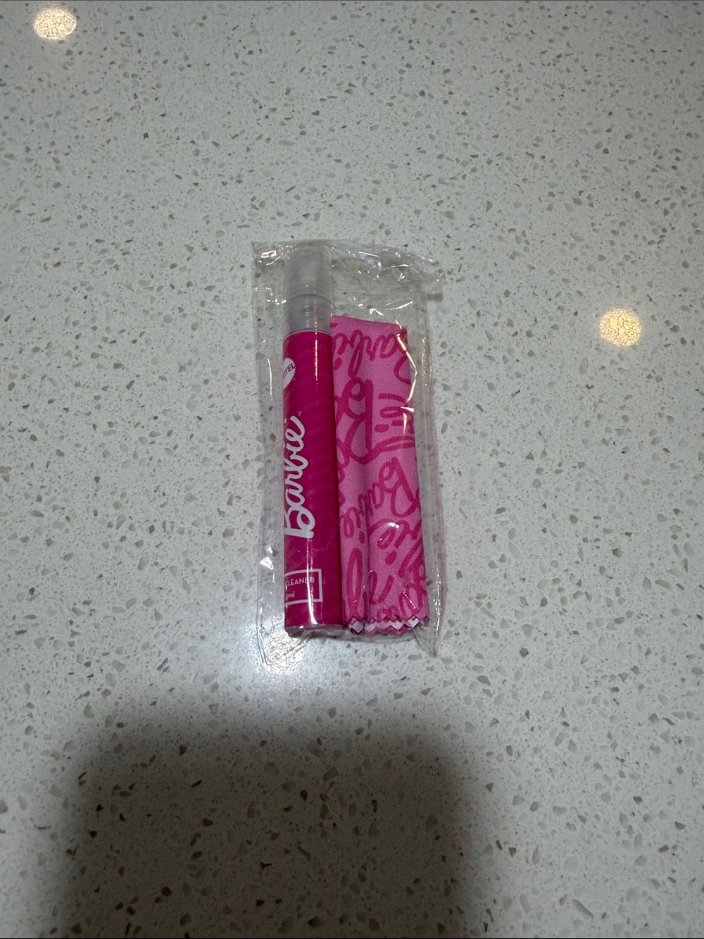 Barbie Bright Pink Lens Cleaner Spray with Matching Pink Microfiber Cloth